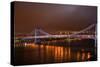 Williamsburg Bridge at Night from Brooklyn Photo Poster-null-Stretched Canvas