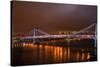 Williamsburg Bridge at Night from Brooklyn Photo Poster-null-Stretched Canvas