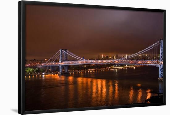 Williamsburg Bridge at Night from Brooklyn Photo Poster-null-Framed Poster