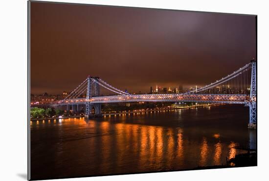 Williamsburg Bridge at Night from Brooklyn Photo Poster-null-Mounted Poster