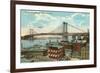 Williamsburg Bridge, New York City-null-Framed Premium Giclee Print
