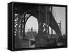Williamsburg Bridge Spanning East River-Philip Gendreau-Framed Stretched Canvas