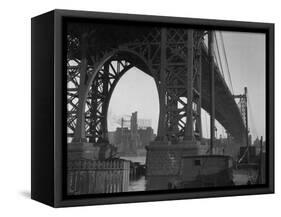 Williamsburg Bridge Spanning East River-Philip Gendreau-Framed Stretched Canvas