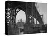 Williamsburg Bridge Spanning East River-Philip Gendreau-Stretched Canvas