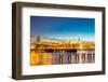 Williamsburg Bridge with Newyork mid Town at Dusk-vichie81-Framed Photographic Print