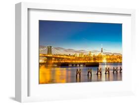 Williamsburg Bridge with Newyork mid Town at Dusk-vichie81-Framed Photographic Print