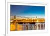 Williamsburg Bridge with Newyork mid Town at Dusk-vichie81-Framed Photographic Print