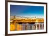 Williamsburg Bridge with Newyork mid Town at Dusk-vichie81-Framed Photographic Print