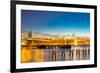 Williamsburg Bridge with Newyork mid Town at Dusk-vichie81-Framed Photographic Print