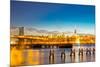 Williamsburg Bridge with Newyork mid Town at Dusk-vichie81-Mounted Photographic Print