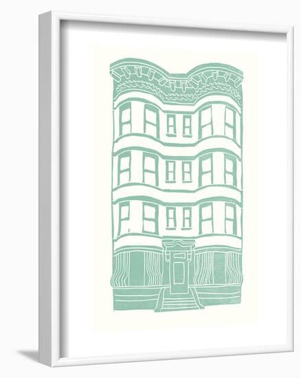 Williamsburg Building 4 (Brownstone)-live from bklyn-Framed Art Print