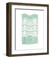 Williamsburg Building 4 (Brownstone)-live from bklyn-Framed Art Print