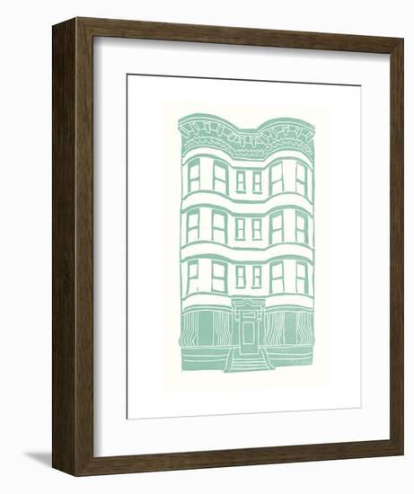 Williamsburg Building 4 (Brownstone)-live from bklyn-Framed Art Print