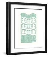 Williamsburg Building 4 (Brownstone)-live from bklyn-Framed Art Print