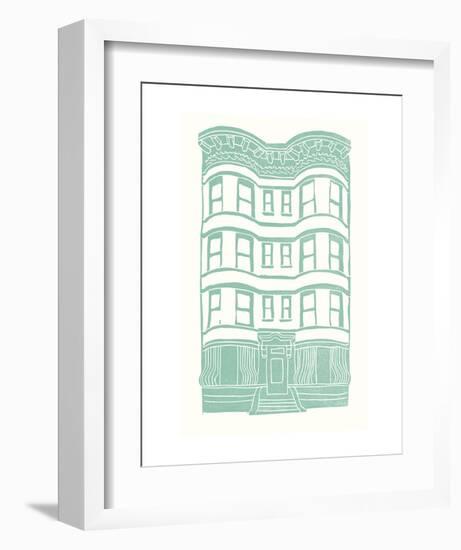 Williamsburg Building 4 (Brownstone)-live from bklyn-Framed Art Print
