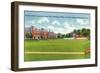 Williamsburg, VA, William and Mary College View of the Sunken Garden, Wren Building-Lantern Press-Framed Art Print