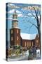 Williamsburg, Virginia - Bruton Parish Daytime Winter Scene-Lantern Press-Stretched Canvas