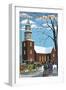 Williamsburg, Virginia - Bruton Parish Daytime Winter Scene-Lantern Press-Framed Art Print
