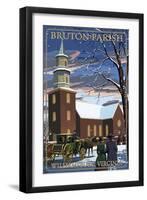 Williamsburg, Virginia - Bruton Parish in Snow-Lantern Press-Framed Art Print