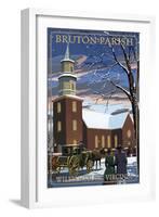 Williamsburg, Virginia - Bruton Parish in Snow-Lantern Press-Framed Art Print