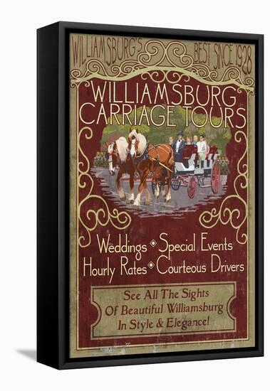 Williamsburg, Virginia - Carriage Tours-Lantern Press-Framed Stretched Canvas