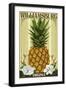 Williamsburg, Virginia - Colonial Pineapple-Lantern Press-Framed Art Print