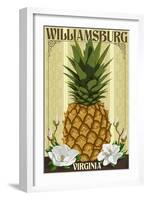 Williamsburg, Virginia - Colonial Pineapple-Lantern Press-Framed Art Print