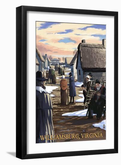 Williamsburg, Virginia - Colonial Scene-Lantern Press-Framed Art Print