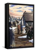 Williamsburg, Virginia - Colonial Scene-Lantern Press-Framed Stretched Canvas