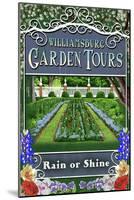 Williamsburg, Virginia - Garden Tours Vintage Sign-Lantern Press-Mounted Art Print