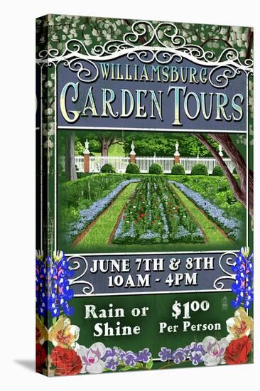 Williamsburg, Virginia - Garden Tours-Lantern Press-Stretched Canvas