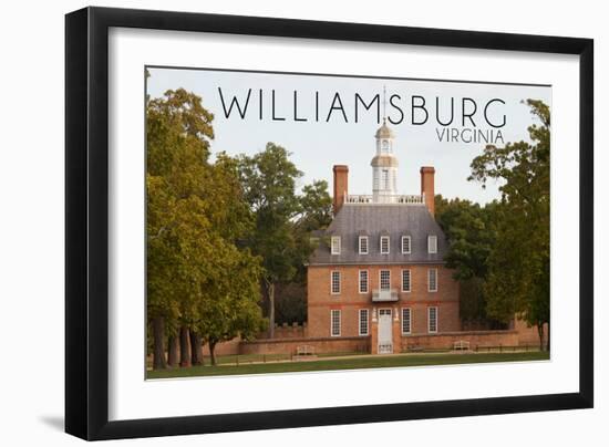 Williamsburg, Virginia - Governors Palace Front View-Lantern Press-Framed Art Print
