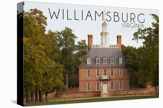 Williamsburg, Virginia - Governors Palace Front View-Lantern Press-Stretched Canvas