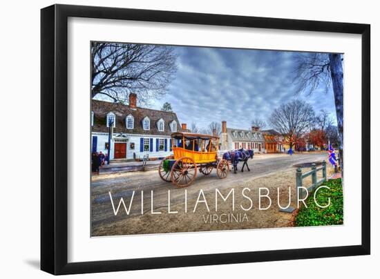 Williamsburg, Virginia - Horse and Buggy-Lantern Press-Framed Art Print
