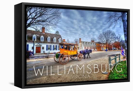 Williamsburg, Virginia - Horse and Buggy-Lantern Press-Framed Stretched Canvas