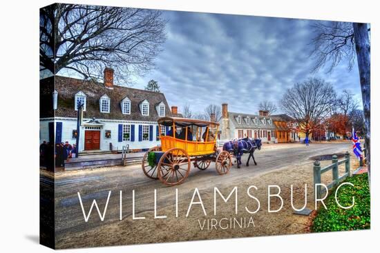 Williamsburg, Virginia - Horse and Buggy-Lantern Press-Stretched Canvas