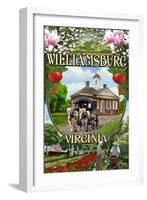 Williamsburg, Virginia - Montage Scenes-Lantern Press-Framed Art Print