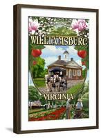 Williamsburg, Virginia - Montage Scenes-Lantern Press-Framed Art Print