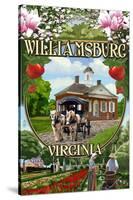 Williamsburg, Virginia - Montage Scenes-Lantern Press-Stretched Canvas