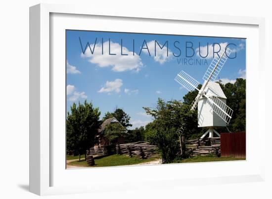 Williamsburg, Virginia - Windmill-Lantern Press-Framed Art Print