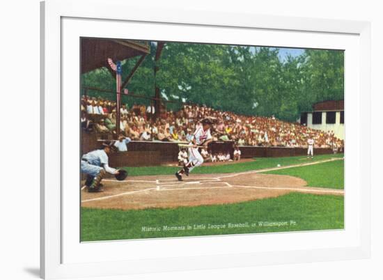 Williamsport, Pennsylvania - Kids Playing Little League Baseball-Lantern Press-Framed Art Print