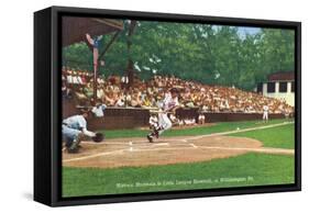 Williamsport, Pennsylvania - Kids Playing Little League Baseball-Lantern Press-Framed Stretched Canvas