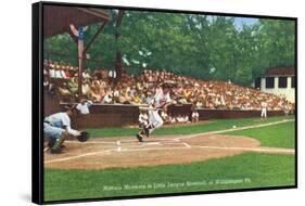 Williamsport, Pennsylvania - Kids Playing Little League Baseball-Lantern Press-Framed Stretched Canvas