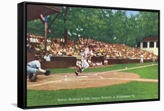 Williamsport, Pennsylvania - Kids Playing Little League Baseball-Lantern Press-Framed Stretched Canvas