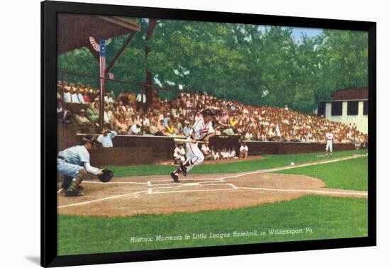 Williamsport, Pennsylvania - Kids Playing Little League Baseball-Lantern Press-Framed Art Print