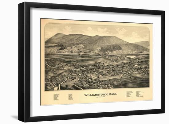 Williamstown, Massachusetts - Panoramic Map-Lantern Press-Framed Art Print