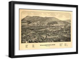 Williamstown, Massachusetts - Panoramic Map-Lantern Press-Framed Art Print