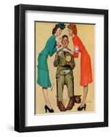 "Willie Gillis at the U.S.O.", February 7,1942-Norman Rockwell-Framed Giclee Print