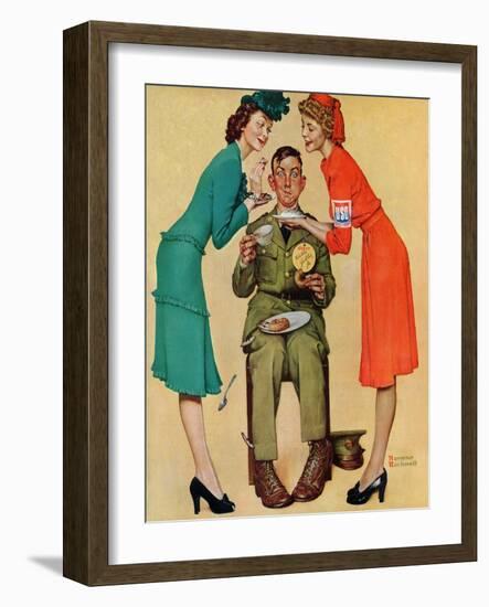 "Willie Gillis at the U.S.O.", February 7,1942-Norman Rockwell-Framed Giclee Print