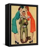 "Willie Gillis at the U.S.O.", February 7,1942-Norman Rockwell-Framed Stretched Canvas